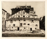 Artist: b'LINDSAY, Lionel' | Title: b'Little market, San Gaetano, Naples' | Date: 1927 | Technique: b'etching, printed in black ink, from one plaate' | Copyright: b'Courtesy of the National Library of Australia'