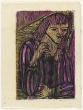 Artist: b'HANRAHAN, Barbara' | Title: b'Circus girl' | Date: 1962 | Technique: b'woodcut, printed in colour, from four blocks'