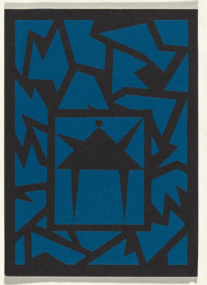 Artist: b'Orchard, Jenny.' | Title: b'Exhibition invitation: Image and surface Crafts Council Gallery, Sydney 1984' | Date: 1984 | Technique: b'screenprint, printed in colour, from multiple stencils'
