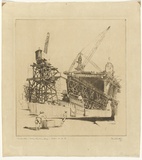 Artist: b'Britton, Fred.' | Title: b'Sydney Harbour Bridge construction.' | Date: 1929 | Technique: b'etching and drypoint, printed in black ink, from one plate'