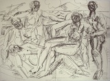 Artist: Furlonger, Joe. | Title: Deposition on the beach | Date: 1990 | Technique: lithograph, printed in black ink, from one stone