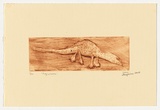 Artist: Reid, Jacqueline. | Title: Ngintaka | Date: 2004 | Technique: drypoint etching, printed in brown ink, from one perspex plate
