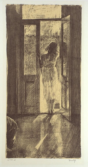 Artist: b'Dunlop, Brian.' | Title: b'Threshold' | Date: 1991, September | Technique: b'lithograph, printed in black ink, from one stone'