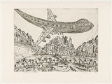 Artist: b'Senbergs, Jan.' | Title: b'Landing at exotica (light)' | Date: 1992 | Technique: b'etching, printed in black ink, from one plate' | Copyright: b'\xc2\xa9 Jan Senbergs'