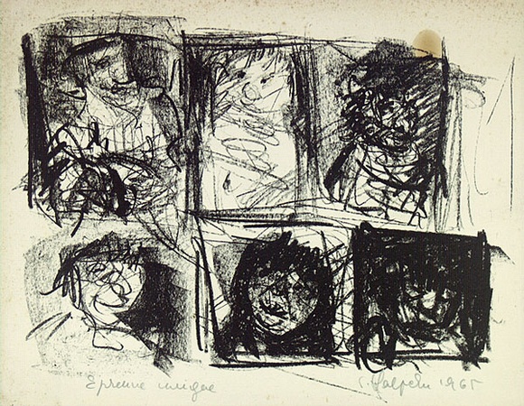 Artist: b'Halpern, Stacha.' | Title: b'not titled [Series of six head studies]' | Date: 1965 | Technique: b'lithograph, printed in black ink, from one stone [or plate]'