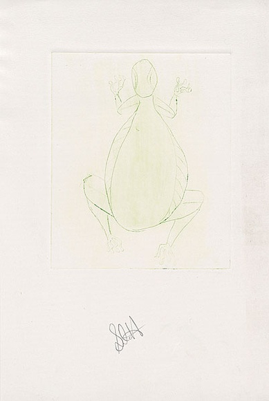 Artist: b'Hobson, Silas.' | Title: b'not titled [frog]' | Technique: b'engraving, printed in green ink, from one plate'