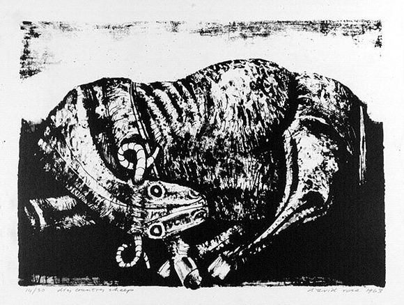 Artist: b'ROSE, David' | Title: b'Dry country sheep' | Date: 1963 | Technique: b'lithograph, printed in black ink, from  one stone'