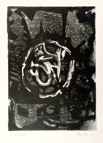 Artist: b'Allen, Joyce.' | Title: b'(Abstract symbol).' | Date: 1987 | Technique: b'monotype, printed in black ink, from one plate'