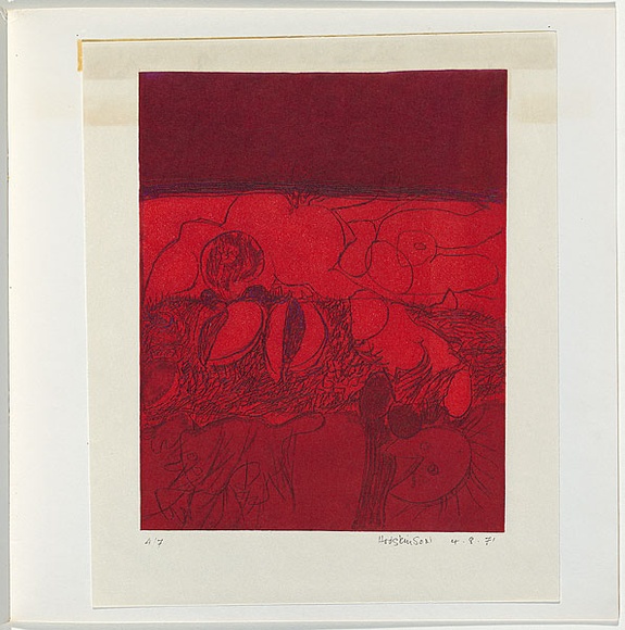 Artist: b'Hodgkinson, Frank.' | Title: b'not titled.' | Date: 1971 | Technique: b'hard ground, aquatint, oil viscosity'