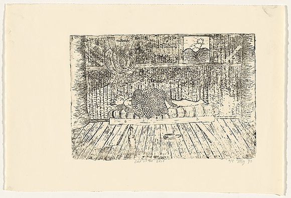 Title: b'Grip of the grog' | Date: 1990 | Technique: b'etching and drypoint, printed in black ink, from one plate'