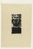 Artist: b'AMOR, Rick' | Title: b'Self portrait.' | Date: 1987 | Technique: b'woodcut, printed in black ink, from one block'