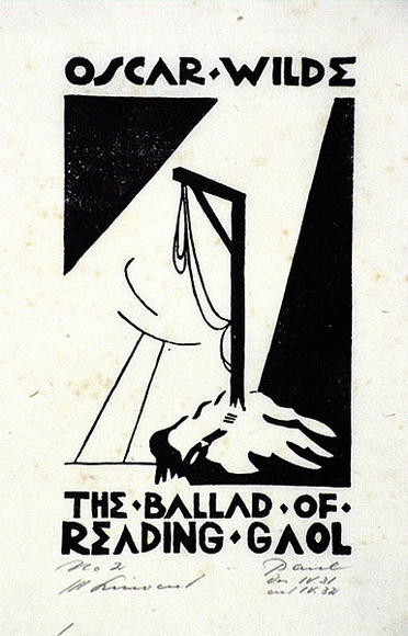 Artist: b'Haefliger, Paul.' | Title: b'Illustration for Oscar Wilde, Ballad of Reading Goal' | Date: 1931-32 | Technique: b'linocut, printed in black ink, from one block'