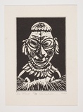 Artist: Sakale John, Laben. | Title: The mask | Date: 2001 | Technique: linocut, printed in black ink, from one block