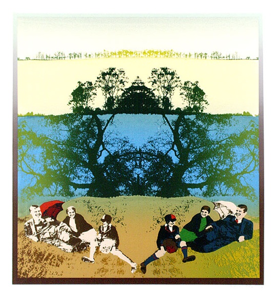 Artist: b'Cole-Adams, Brigid.' | Title: b'Picnic.' | Date: 1974 | Technique: b'screenprint, printed in colour, from seven stencils'