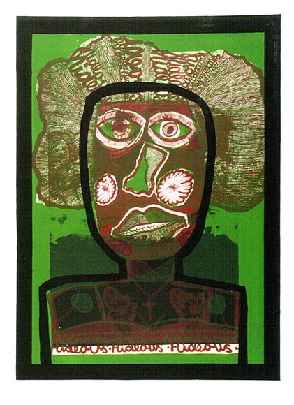 Artist: b'HANRAHAN, Barbara' | Title: b'Hideous' | Date: 1967 | Technique: b'lithograph, printed in colour, from four plates'