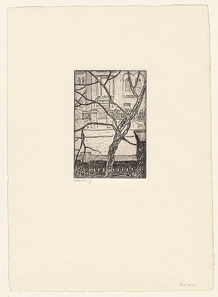 Artist: b'Brodzky, Horace.' | Title: bFrom the artist's studio. | Date: c.1930 | Technique: b'etching, printed in black ink with plate-tone, from one plate'