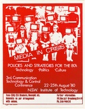 Artist: Lightbody, Graham. | Title: Media in crisis (policies and strategies for the 80's). | Date: 1980 | Technique: screenprint, printed in colour, from one stencil | Copyright: Courtesy Graham Lightbody