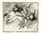 Artist: BOYD, Arthur | Title: Broken nude and flying figure. | Date: (1962-63) | Technique: etching, printed in black ink, from one plate | Copyright: Reproduced with permission of Bundanon Trust