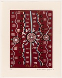Artist: b'Jagamara, Kumantje (Michael Nelson).' | Title: b'Untitled [5].' | Date: 2006 | Technique: b'linocut, printed in colour, from multiple blocks'