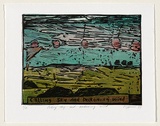Artist: b'Green, Kaye.' | Title: b'Calling sky and beckoning wind' | Date: 1999 | Technique: b'linocut, printed in colour from one plate'
