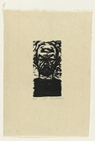 Artist: AMOR, Rick | Title: Self portrait. | Date: 1987 | Technique: woodcut, printed in black ink, from one block
