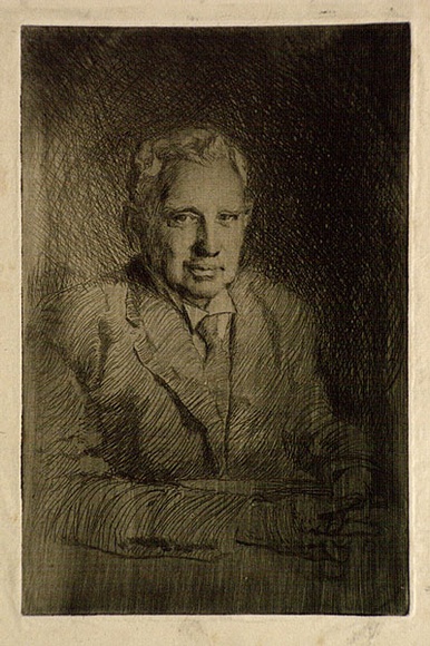 Artist: b'Bull, Norma C.' | Title: b'(Portrait of a man).' | Date: c.1934 | Technique: b'etching, printed in black ink, from one plate'