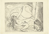 Artist: b'BOYD, Arthur' | Title: b'Danae on a couch with open window.' | Date: (1968-69) | Technique: b'drypoint, printed in black ink, from one plate' | Copyright: b'Reproduced with permission of Bundanon Trust'