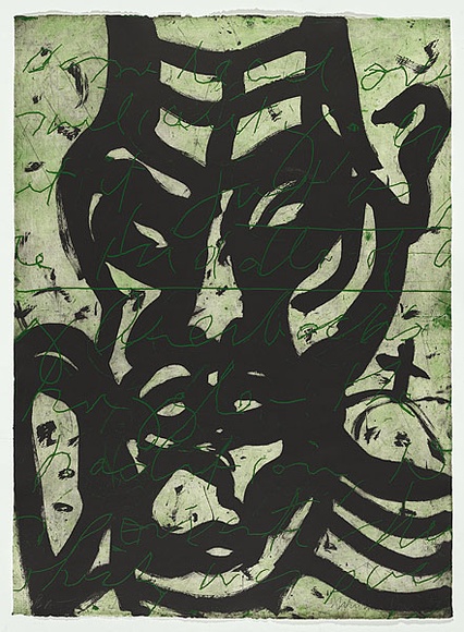 Artist: b'PARR, Mike' | Title: b'Stick into eye, # 1' | Date: 1993 | Technique: b'etching and aquatint, printed in colour, from two plates'