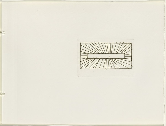 Artist: b'JACKS, Robert' | Title: b'not titled [abstract linear composition]. [leaf 46 : recto]' | Date: 1978 | Technique: b'etching, printed in black ink, from one plate'