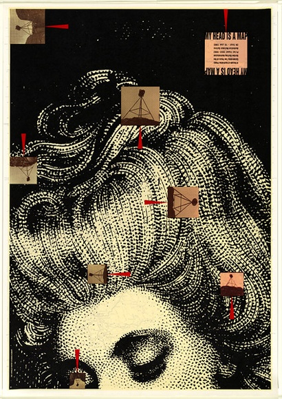 Artist: b'ARNOLD, Raymond' | Title: b'My head is a map.' | Date: 1993 | Technique: b'screenprint, printed in colour, from multiple stencils'
