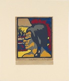 Artist: b'Bayliss, Clifford.' | Title: b'Dakota' | Date: c.1930 | Technique: b'linocut, printed in colour, from five blocks'