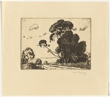 Title: not titled [rural landscape with road] | Date: c.1927? | Technique: etching, printed in black ink with plate-tone, from one plate