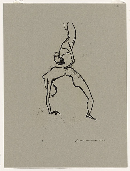 Artist: b'WILLIAMS, Fred' | Title: b'Tumblers. Number 2' | Date: 1967 | Technique: b'etching, foul biting, printed in black ink, from one zinc plate' | Copyright: b'\xc2\xa9 Fred Williams Estate'