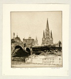 Artist: PLATT, Austin | Title: Princes Bridge, Melbourne | Date: 1934 | Technique: etching, printed in black ink, from one plate