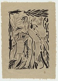 Artist: Bulunbulun, Johnny. | Title: Goonoomoo (Snake spirit) | Date: 1984 | Technique: lithograph, printed in colour, from two stones | Copyright: © Johnny Bulunbulun. Licensed by VISCOPY, Australia