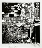Artist: b'Higson, Shayne.' | Title: b'A COMMON PROBLEM la  dies.' | Date: 1984-89 | Technique: b'linocut, printed in black ink, from one block'