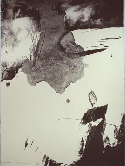 Artist: b'Koch-Sanders, Donny.' | Title: b'Black in white' | Date: 1987 | Technique: b'lithograph, printed in black ink, from one stone'