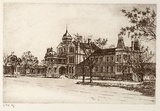 Artist: STOCKFELD, R.H. | Title: The homeopathic hospital | Date: c.1935 | Technique: etching, printed in black ink, from one plate
