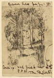 Artist: b'Roberts, Tom.' | Title: b'A summer morning tiff.' | Date: 1886 | Technique: b'etching, printed in brown ink, from one plate'