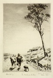 Artist: LINDSAY, Lionel | Title: The shanty on the rise | Date: 1922 | Technique: etching, printed in black ink, with plate-tone, from one plate | Copyright: Courtesy of the National Library of Australia