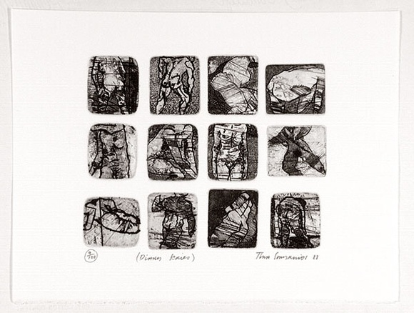 Artist: b'SMYRNIOS, Tina' | Title: b'Diary series.' | Date: 1988 | Technique: b'etching, printed in black ink, from one plate'