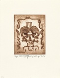 Artist: b'Kola, Lipa.' | Title: b'Mein Vorvater [My ancestor]' | Date: 1972 | Technique: b'etching, printed in brown ink, from one plate'