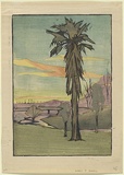 Artist: Harris, Mary P. | Title: Nocturne, Elder Gardens | Date: 1927 | Technique: linocut, printed in colour, from mutliple blocks