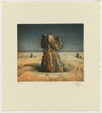 Title: Pinnacles, Western Australia | Date: 1989 | Technique: etching, printed in blue and orange ink, from one plate