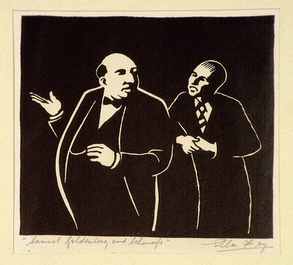 Artist: b'Fry, Ella.' | Title: b'Samuel Goldenberg and Schmuyle.' | Date: 1942 | Technique: b'linocut, printed in black ink, from one block'