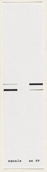 Artist: SELENITSCH, Alex | Title: Equals. | Date: 1999 | Technique: letterpress, photocopy
