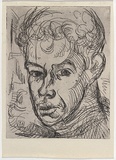 Artist: b'Armstrong, Ian.' | Title: b'London Portrait (self-portrait).' | Date: 1951 | Technique: b'etching, printed in black ink with plate-tone, from one  plate'