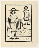 Artist: Groblicka, Lidia. | Title: Australian garden | Date: 1966 | Technique: linocut, printed in black ink, from one block