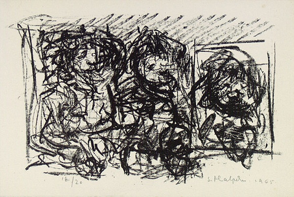 Artist: b'Halpern, Stacha.' | Title: b'not titled [three portraits]' | Date: 1965 | Technique: b'lithograph, printed in black ink, from one stone [or plate]'