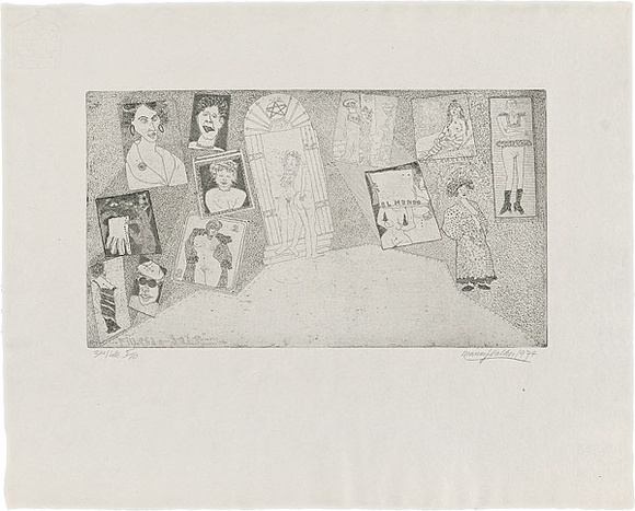 Artist: b'WALKER, Murray' | Title: b'Filles de Joie.' | Date: 1974 | Technique: b'etching, printed in black ink, from one plate'